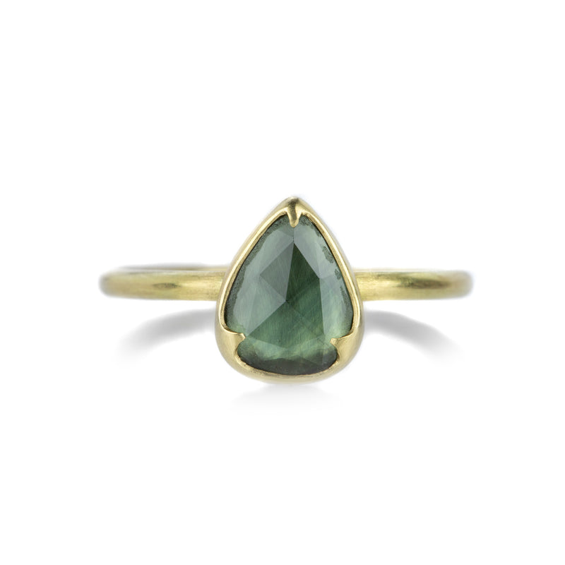 Gabriella Kiss 18k Pear Shaped Green Sapphire Ring  | Quadrum Gallery