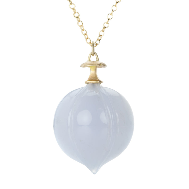 Gabriella Kiss 14k Blue Chalcedony Hickory Nut Necklace | Quadrum Gallery