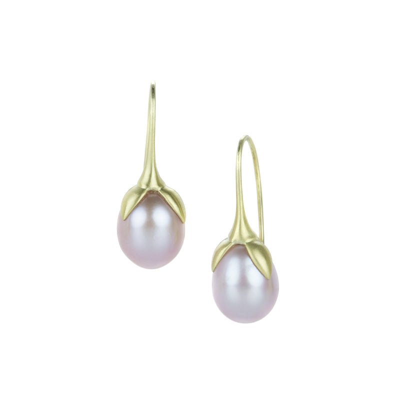 Gabriella Kiss Mauve Eggplant Pearl Earrings | Quadrum Gallery