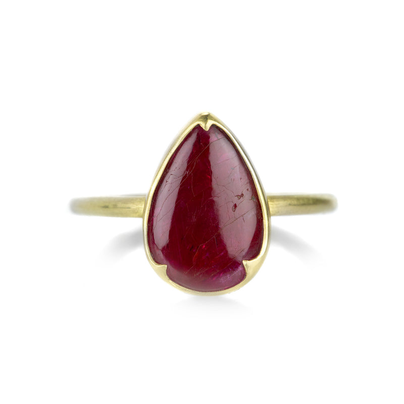 Gabriella Kiss Smooth Pear Shaped Ruby Ring | Quadrum Gallery