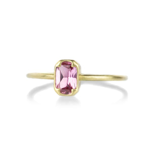 Gabriella Kiss 18k Yellow Gold Emerald Cut Pink Sapphire Ring | Quadrum Gallery