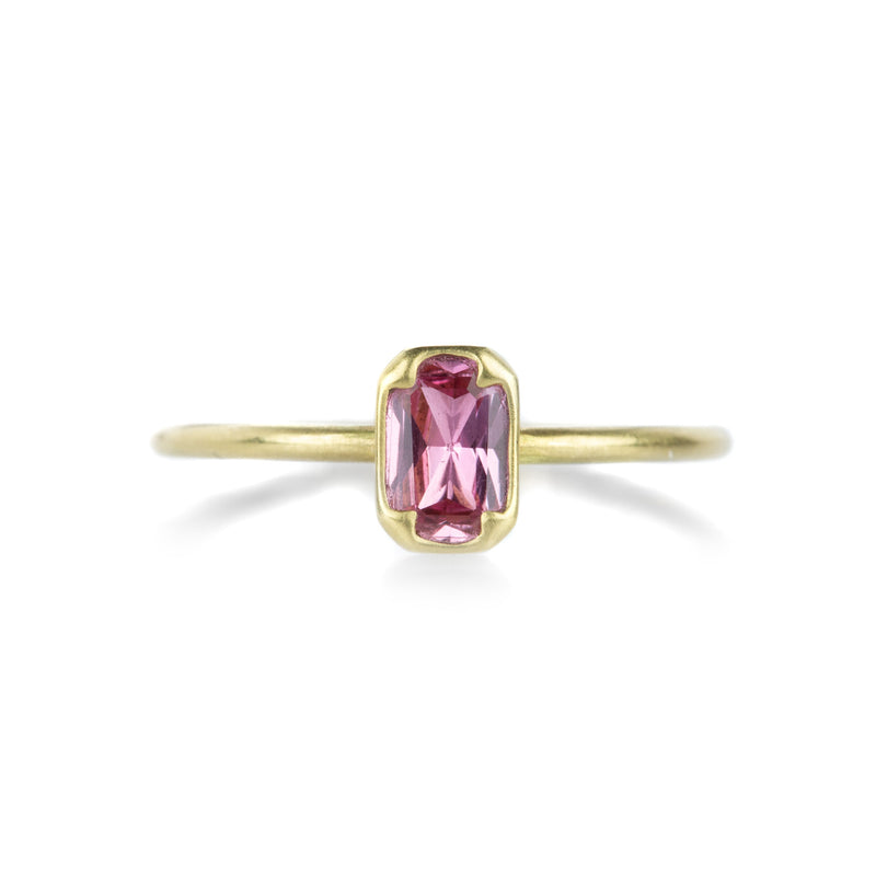 Gabriella Kiss 18k Yellow Gold Emerald Cut Pink Sapphire Ring | Quadrum Gallery