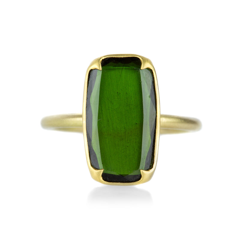 Gabriella Kiss 18k Cushion Cut Green Tourmaline Ring | Quadrum Gallery