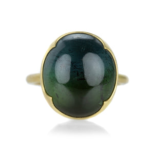 Gabriella Kiss Oval Blue Green Tourmaline Cabochon Ring | Quadrum Gallery