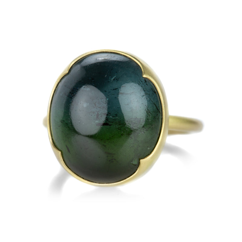 Gabriella Kiss Oval Blue Green Tourmaline Cabochon Ring | Quadrum Gallery