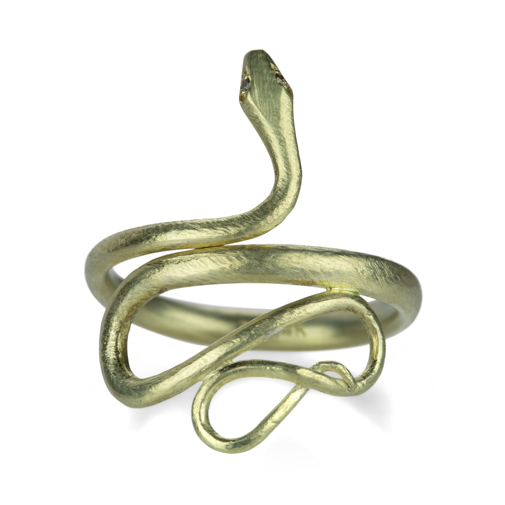 Large 14k Green Gold Snake Ring