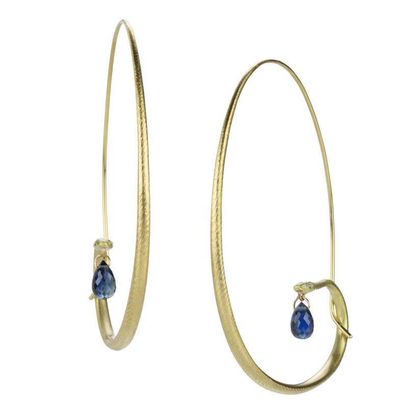 Gabriella Kiss Large 18k Snake  Hoops with Blue Sapphires | Quadrum Gallery