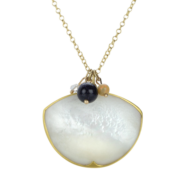 Gabriella Kiss 18k Mother of Pearl Waxing Moon Pendant Necklace | Quadrum Gallery