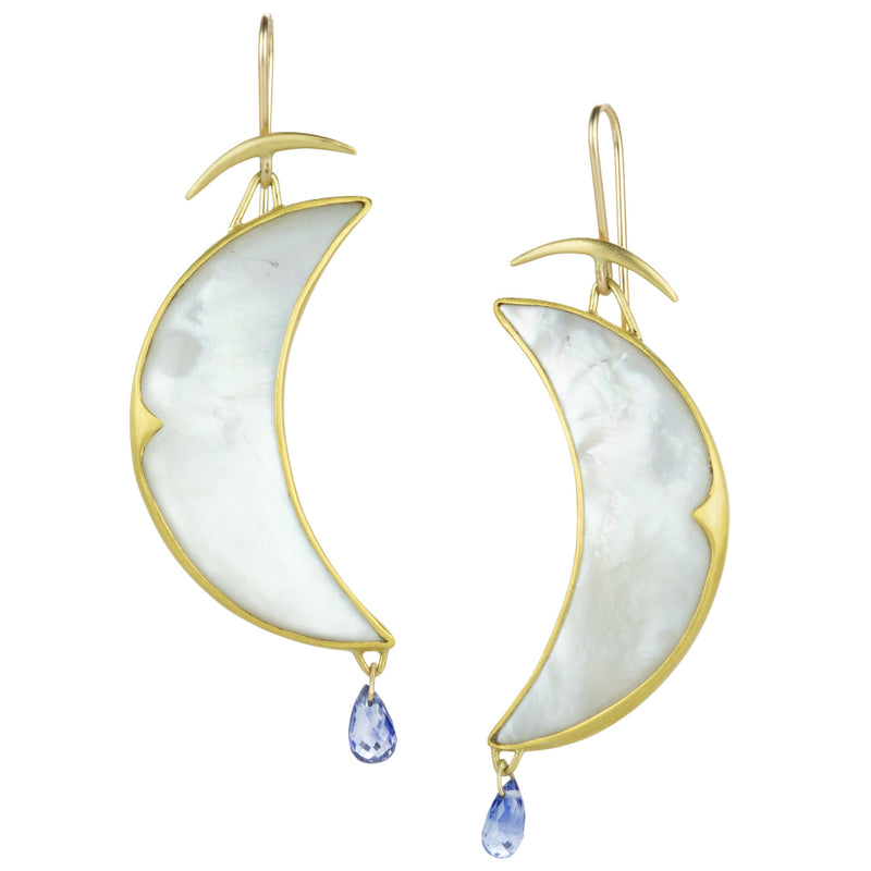 Gabriella Kiss Mother of Pearl Crescent Moon Earrings | Quadrum Gallery