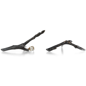 Gabriella Kiss  Bronze Branch Studs with Diamond Drop | Quadrum Gallery