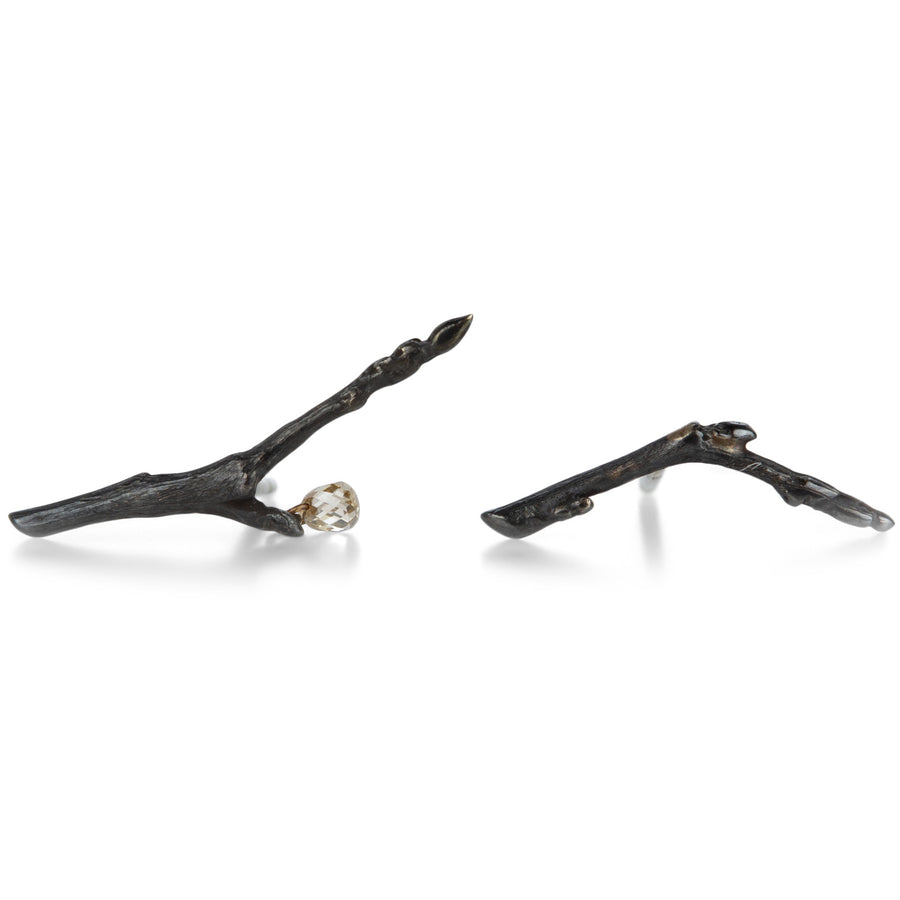 Gabriella Kiss  Bronze Branch Studs with Diamond Drop | Quadrum Gallery