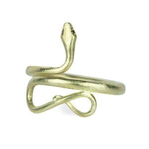 Gabriella Kiss Small 14k Green Gold Snake Ring | Quadrum Gallery