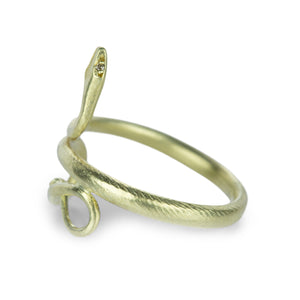 Gabriella Kiss Small 14k Green Gold Snake Ring | Quadrum Gallery
