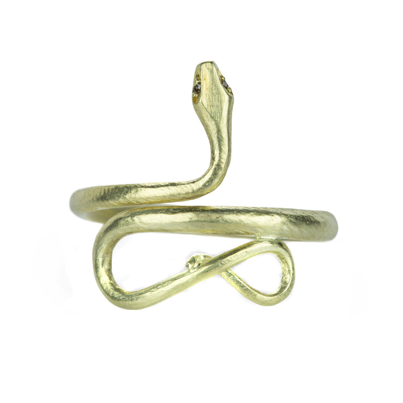 Gabriella Kiss Small 14k Green Gold Snake Ring | Quadrum Gallery