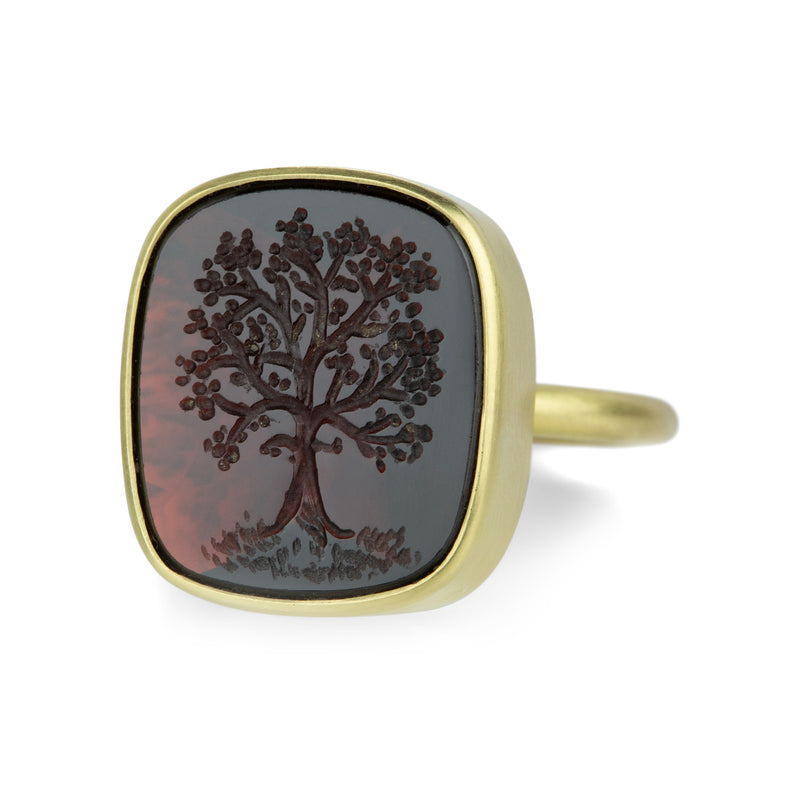 Gabriella Kiss Almandine Garnet with Tree Intaglio Ring | Quadrum Gallery