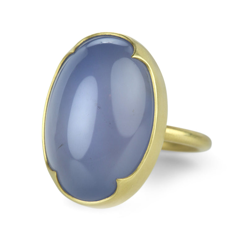 Gabriella Kiss  18k Large Oval Blue Chalcedony Ring | Quadrum Gallery