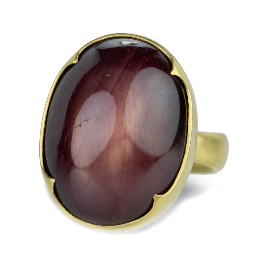 Gabriella Kiss 18k Oval Star Ruby Ring | Quadrum Gallery