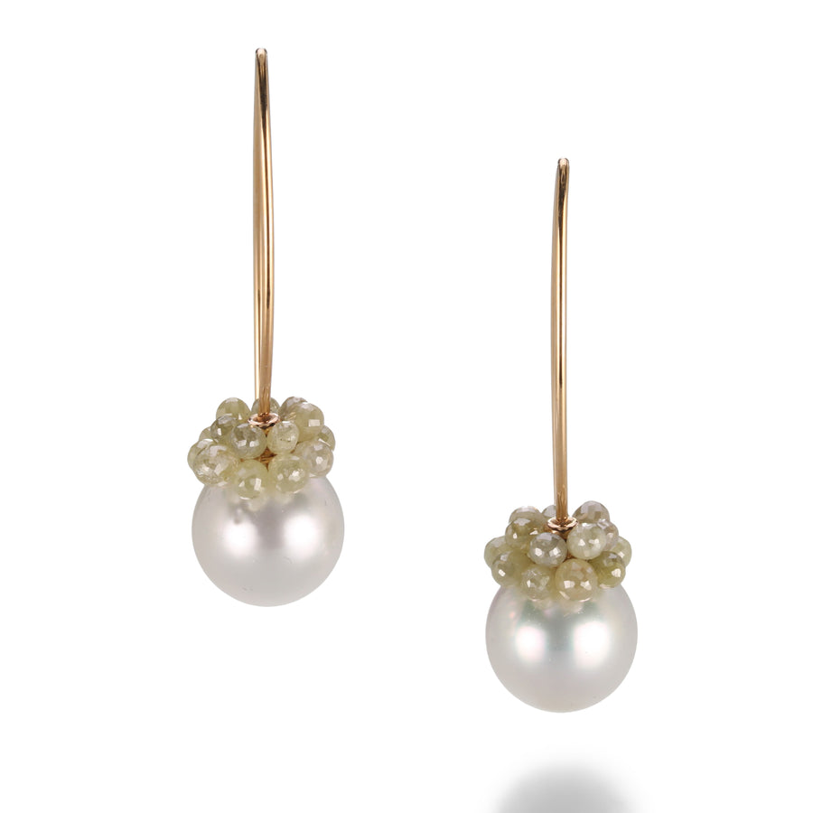 Gellner South Sea Pearl and Yellow Diamond Earrings | Quadrum Gallery