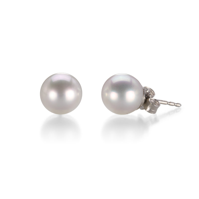 Gellner Pearl and White Gold Stud Earrings | Quadrum Gallery