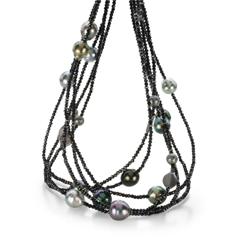 Gellner 14 Tahitian Pearl Black Spinel Necklace | Quadrum Gallery