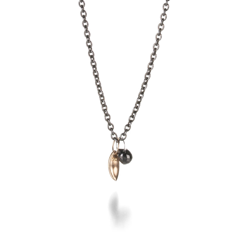 Gellner Tiny Black Diamond Briolette Necklace  | Quadrum Gallery