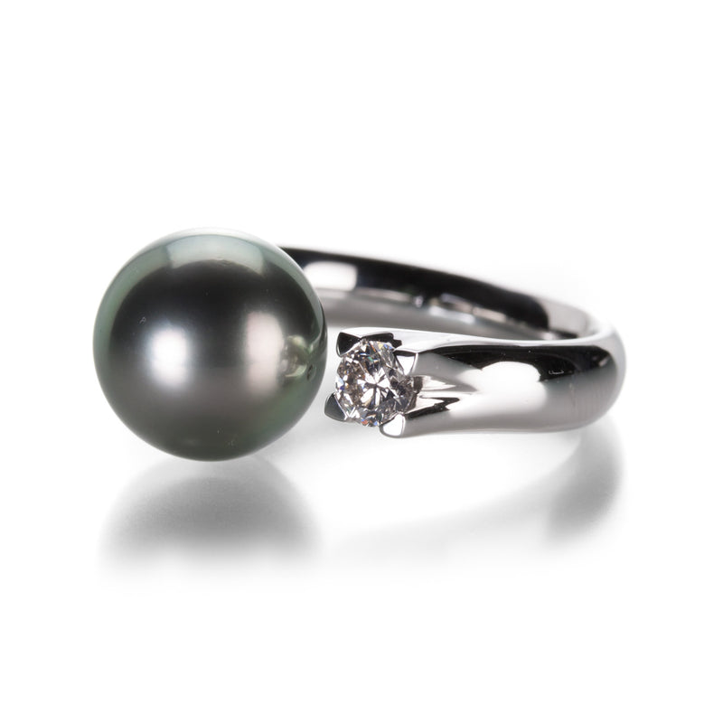 Gellner Tahitian Pearl and White Diamond Ring | Quadrum Gallery