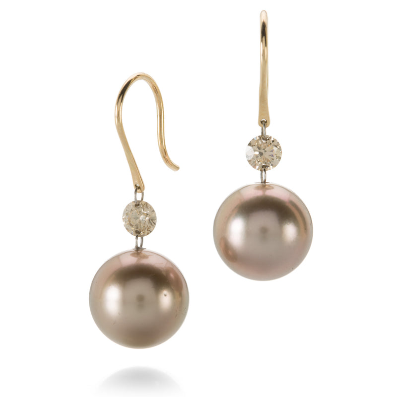 Gellner Brown Pearl Earring with Diamonds | Quadrum Gallery