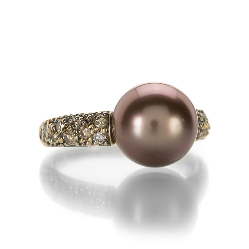 Gellner Brown Pearl and Brown Diamond Ring | Quadrum Gallery