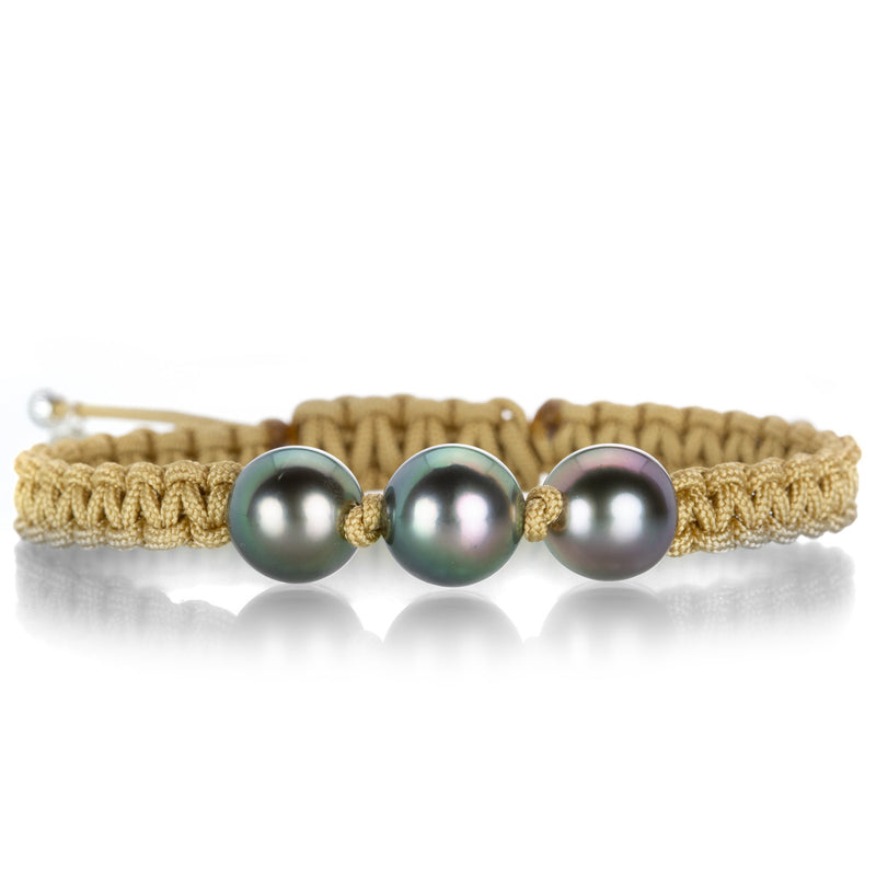 Gellner Beige Three Pearl Macrame Bracelet | Quadrum Gallery