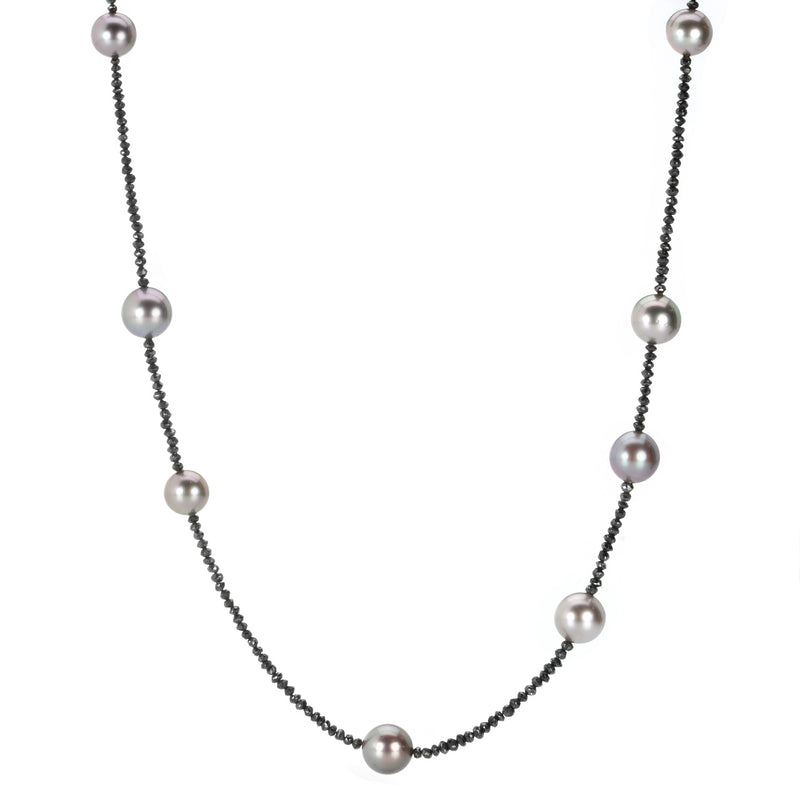 Gellner 18k Tahitian Pearl and Black Diamond Necklace | Quadrum Gallery