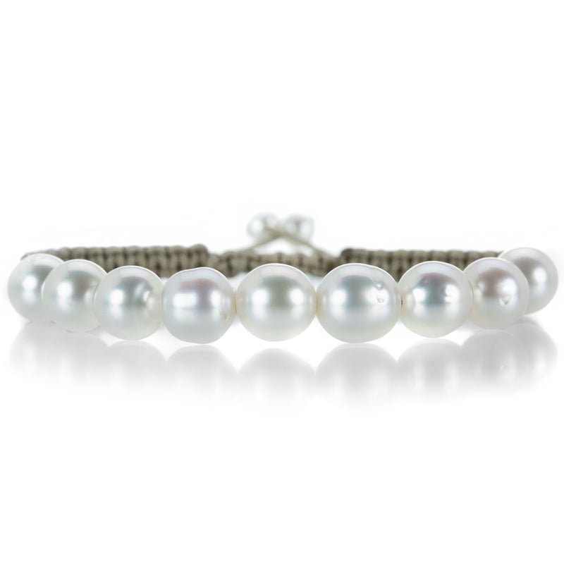 Gellner Brown Macrame Bracelet with 9 South Sea Pearls | Quadrum Gallery