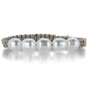 Gellner Macrame Bracelet with 5 South Sea Pearls | Quadrum Gallery
