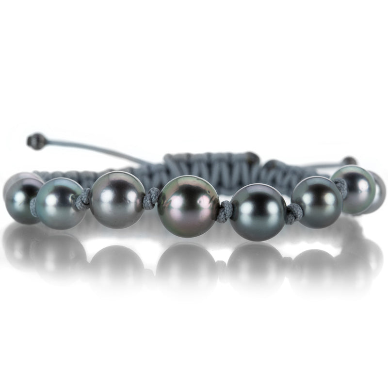 Gellner Light Gray Macrame Bracelet with 9 Tahitian Pearls | Quadrum Gallery