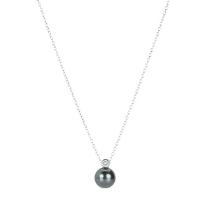 Gellner Tahitian Pearl and Diamond Pendant Necklace | Quadrum Gallery