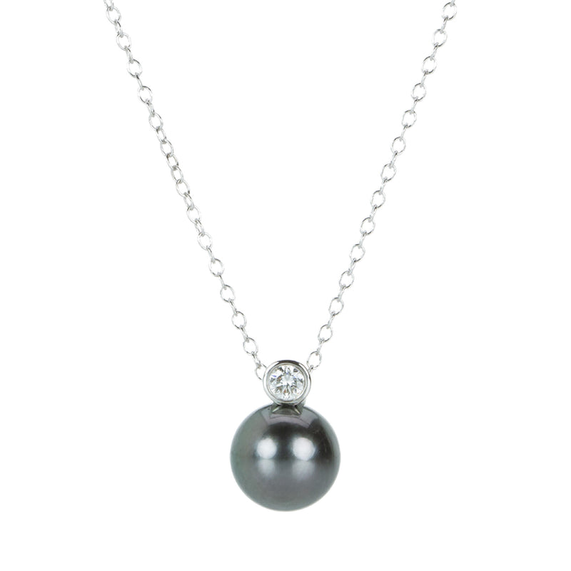 Gellner Tahitian Pearl and Diamond Pendant Necklace | Quadrum Gallery