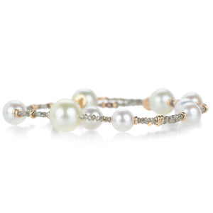 Gellner Brown Diamond and Pearl Wrap Bracelet  | Quadrum Gallery