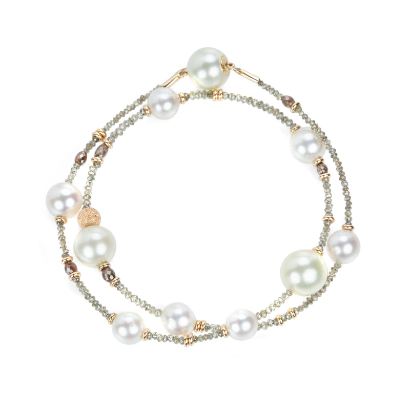 Gellner Brown Diamond and Pearl Wrap Bracelet  | Quadrum Gallery