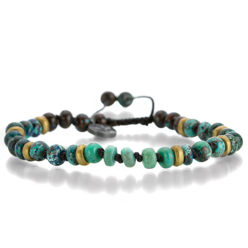 Joseph Brooks 6mm Chrysocolla and Brass Bracelet | Quadrum Gallery