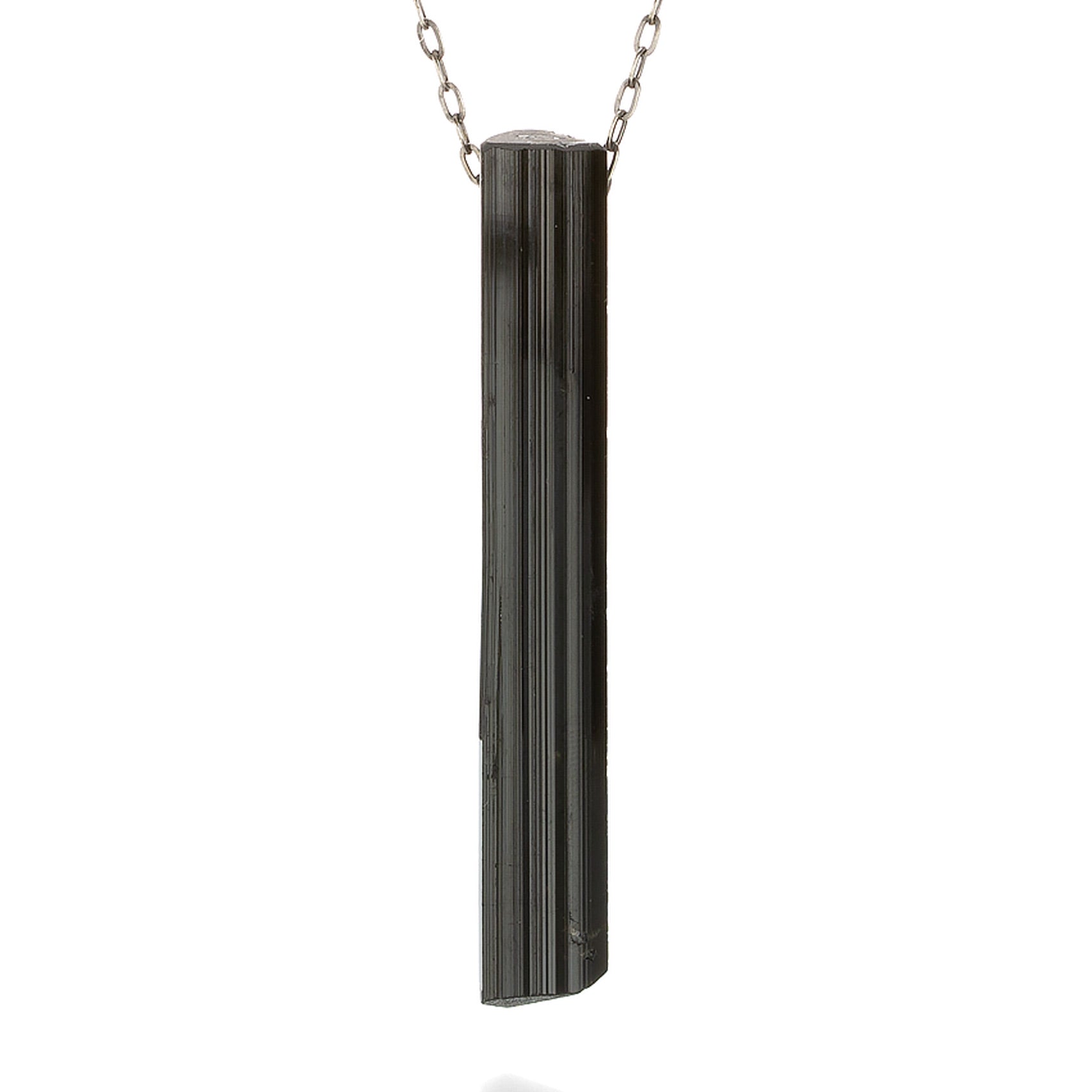 Black Tourmaline Necklace on 20 inch stainless steel chain or 18in leather  – Guiding Lights Boutique