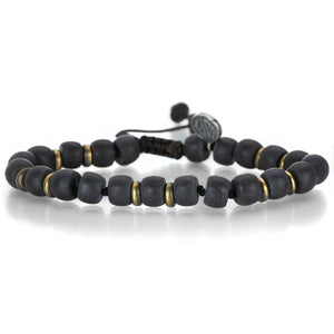 Joseph Brooks Black Onyx and Brass Beaded Bracelet | Quadrum Gallery