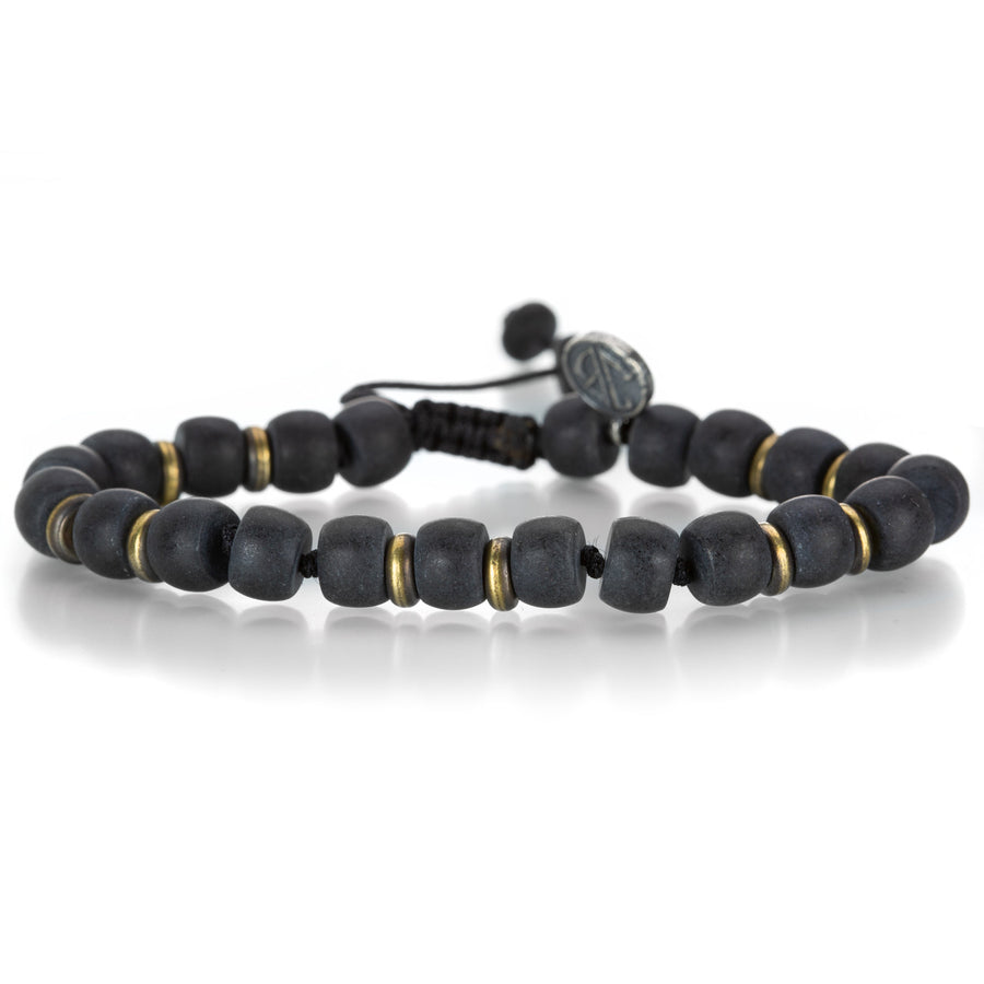 Joseph Brooks Black Onyx and Brass Beaded Bracelet | Quadrum Gallery
