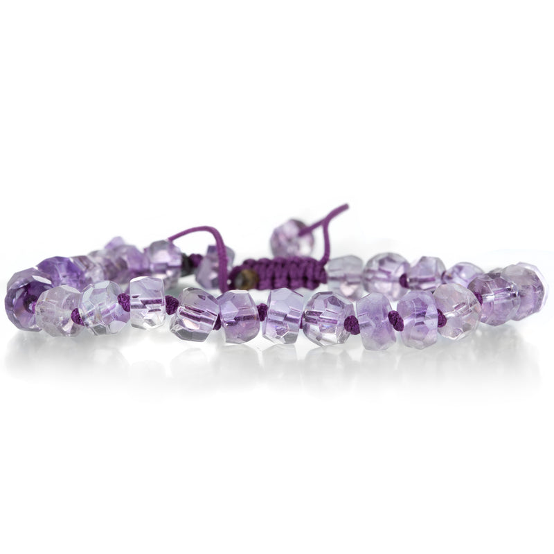 Joseph Brooks 8mm Faceted Amethyst Bead Knotted Bracelet  | Quadrum Gallery