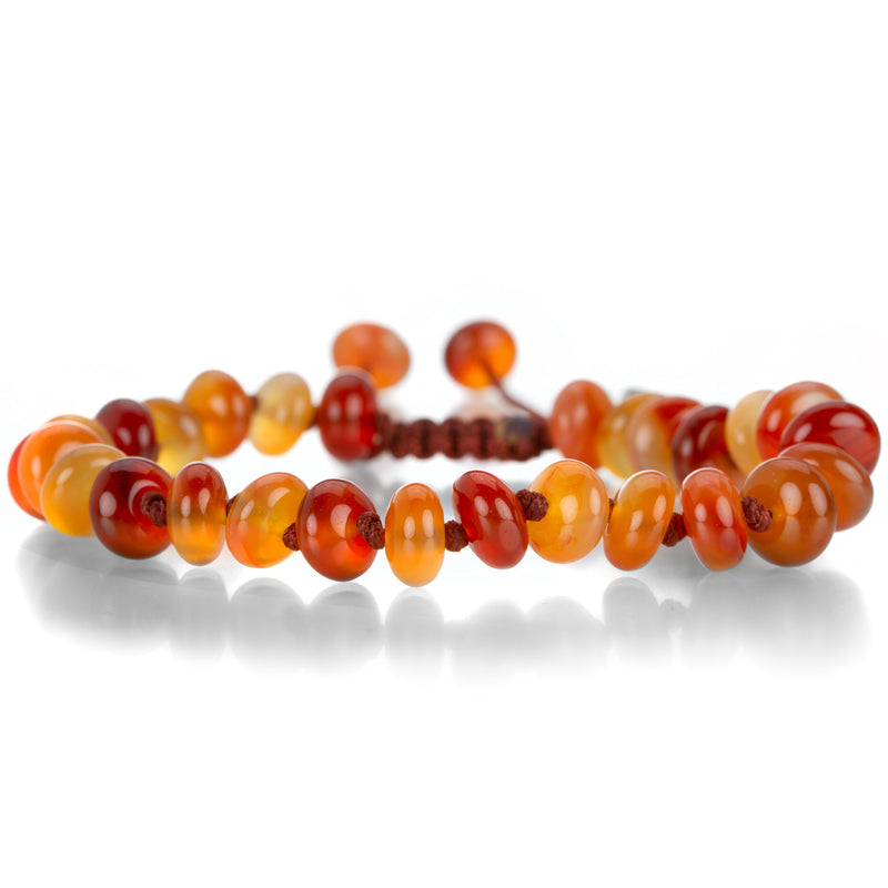 Joseph Brooks 8mm Agate Carnelian Rondelle Bracelet | Quadrum Gallery