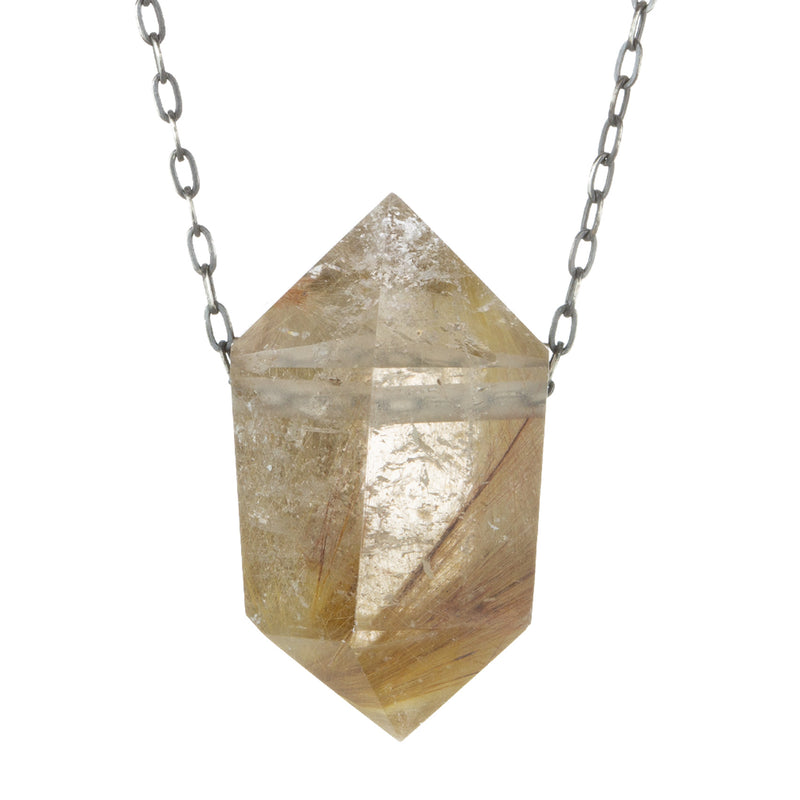 Joseph Brooks Natural Gold Rutile Quartz Crystal Necklace | Quadrum Gallery