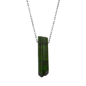 Joseph Brooks Natural Green Tourmaline Crystal Necklace | Quadrum Gallery