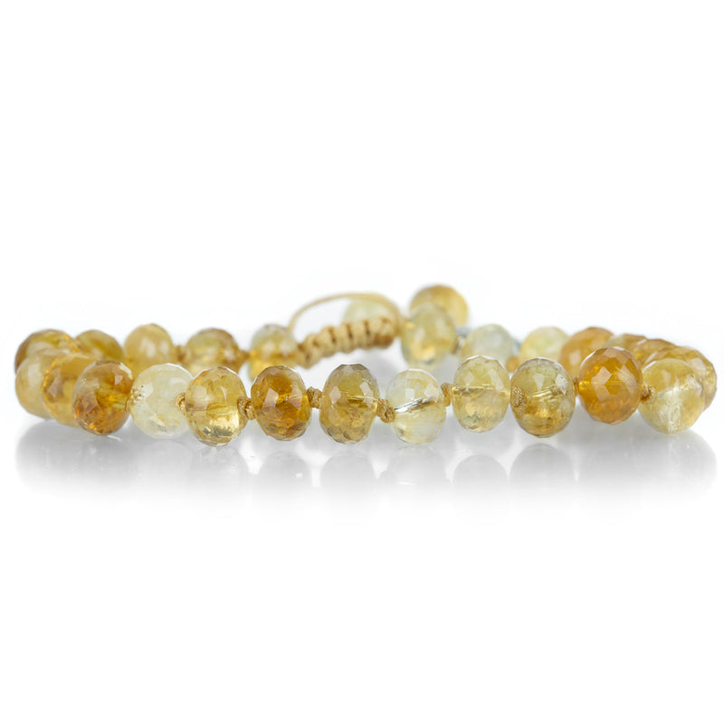 Joseph Brooks 8mm Faceted Citrine Rondelle Macrame Bracelet | Quadrum Gallery