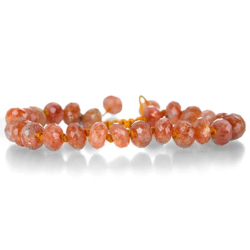 Joseph Brooks 8mm Faceted Sunstone Macrame Bracelet | Quadrum Gallery