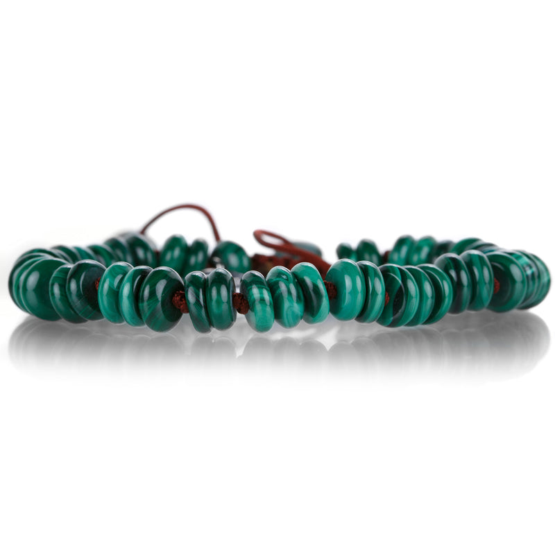 Joseph Brooks 8mm Smooth Malachite Macrame Bracelet | Quadrum Gallery