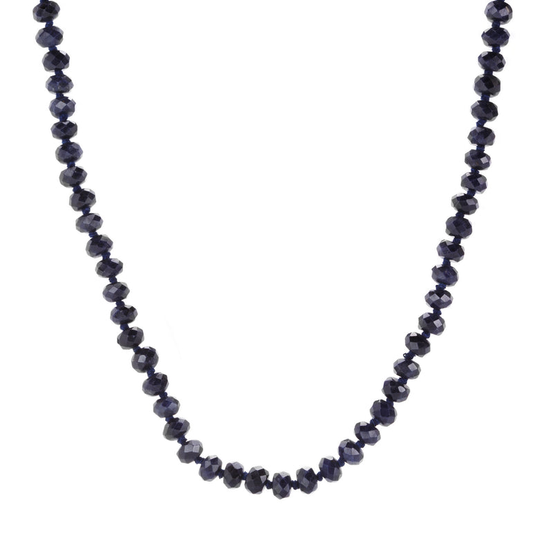 Joseph Brooks 6mm Blue Sapphire Beaded Necklace | Quadrum Gallery