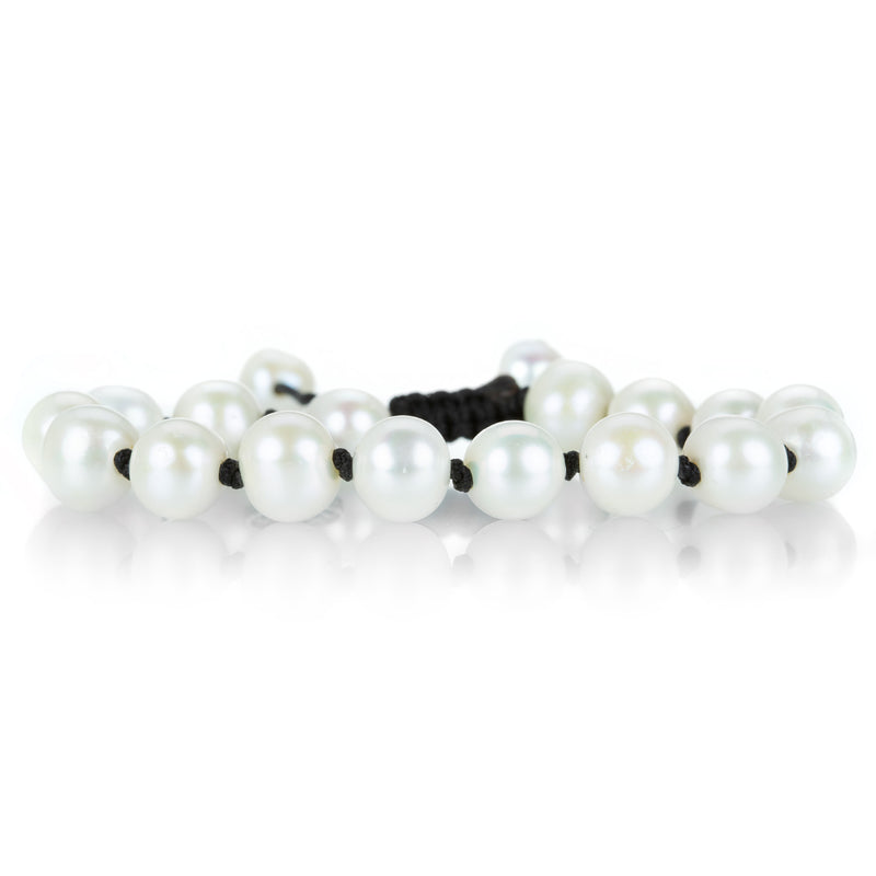 Joseph Brooks White Pearl Macrame Bracelet | Quadrum Gallery